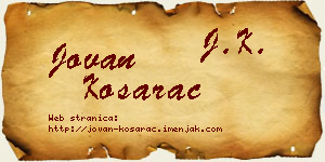 Jovan Košarac vizit kartica